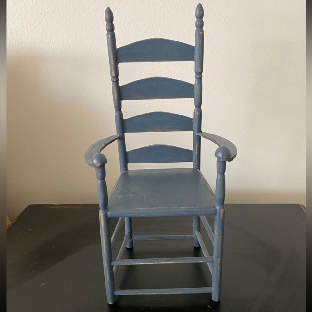 Vintage wood Doll chair 12” High by 6” Wide